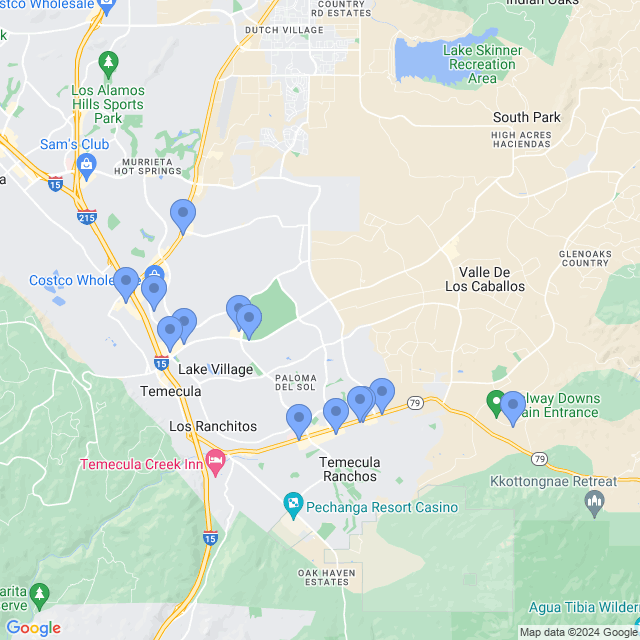 Map of veterinarians in Temecula, CA