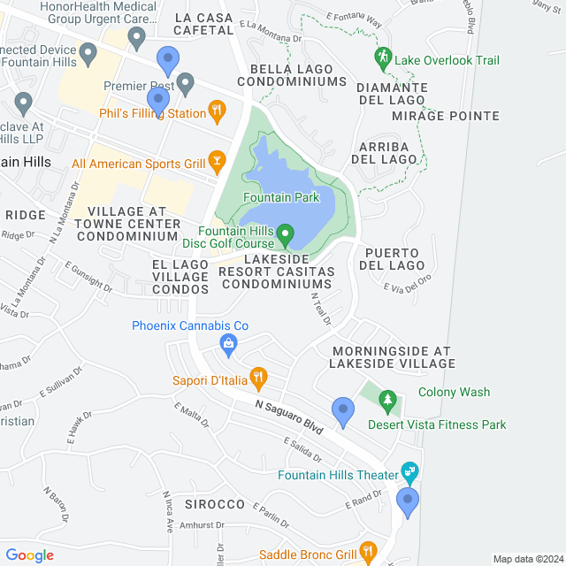 Map of veterinarians in Fountain Hills, AZ