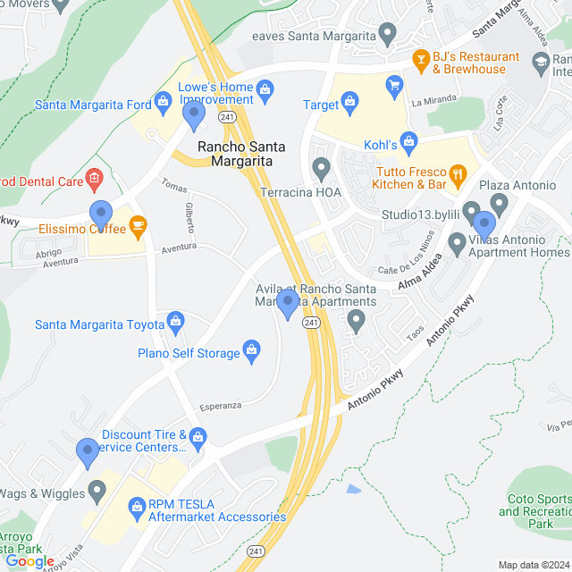 Map of veterinarians in Rancho Sta Marg, CA