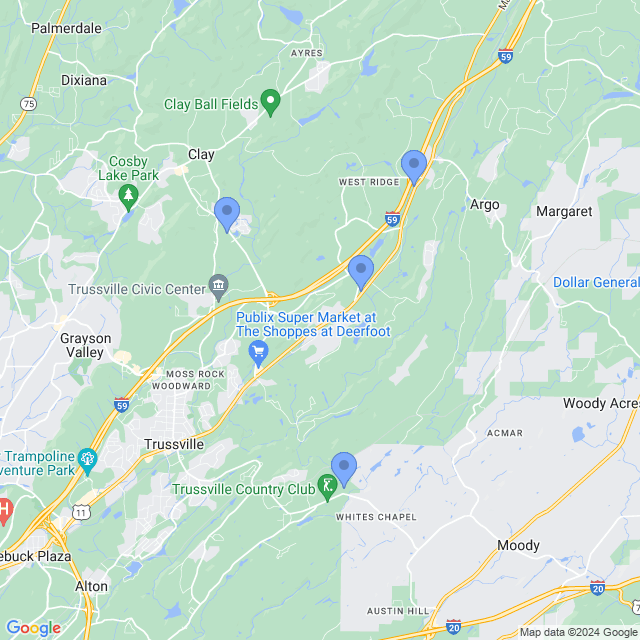 Map of veterinarians in Trussville, AL