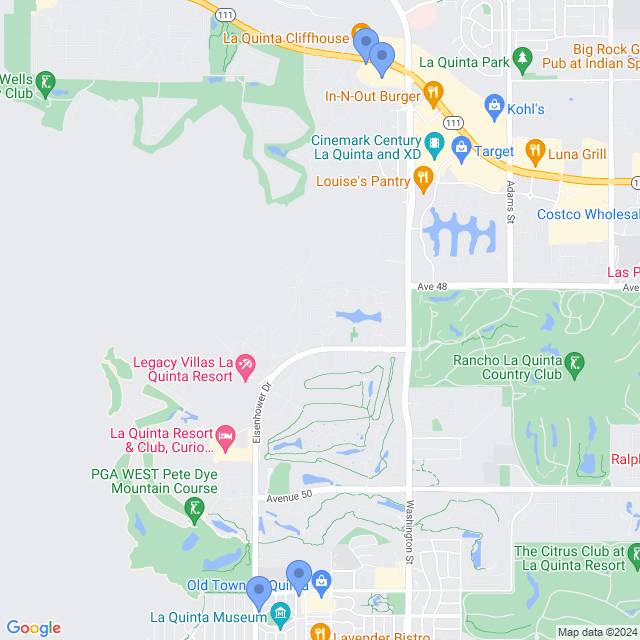 Map of veterinarians in La Quinta, CA
