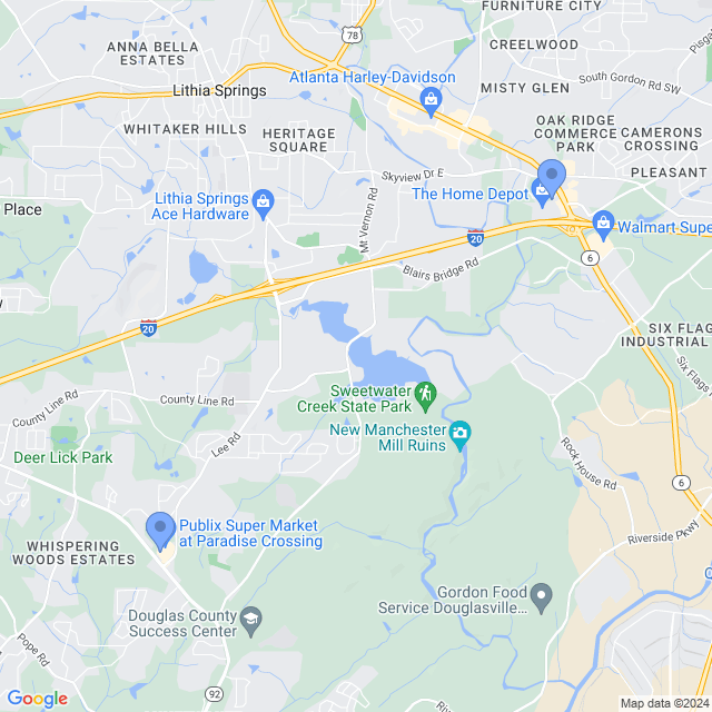 Map of veterinarians in Lithia Springs, GA