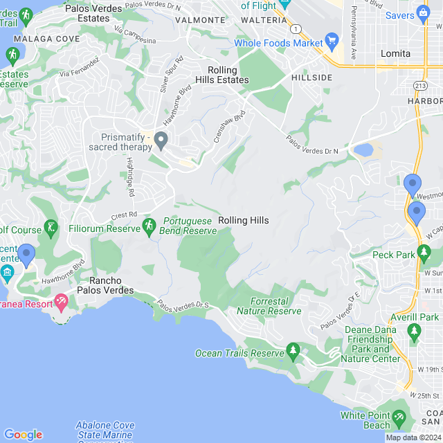 Map of veterinarians in Rancho Pls Vrds, CA