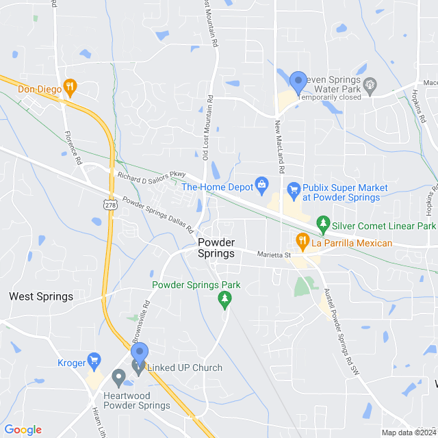 Map of veterinarians in Powder Springs, GA