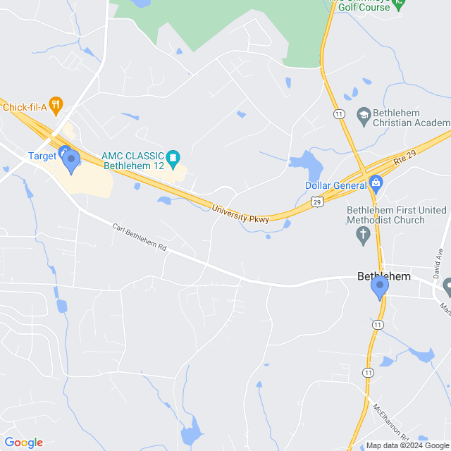 Map of veterinarians in Bethlehem, GA
