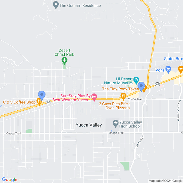 Map of veterinarians in Yucca Valley, CA