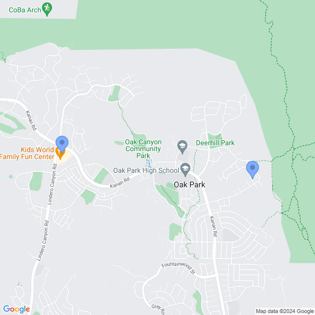 Map of veterinarians in Oak Park, CA