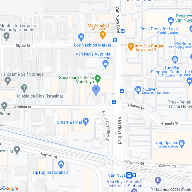 Map of veterinarians in Panorama City, CA
