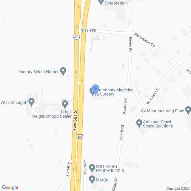 Map of veterinarians in Lugoff, SC