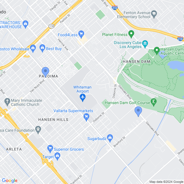 Map of veterinarians in Pacoima, CA