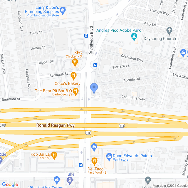Map of veterinarians in Mission Hills, CA