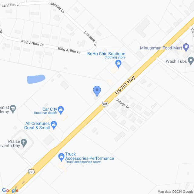 Map of veterinarians in Whiteville, NC