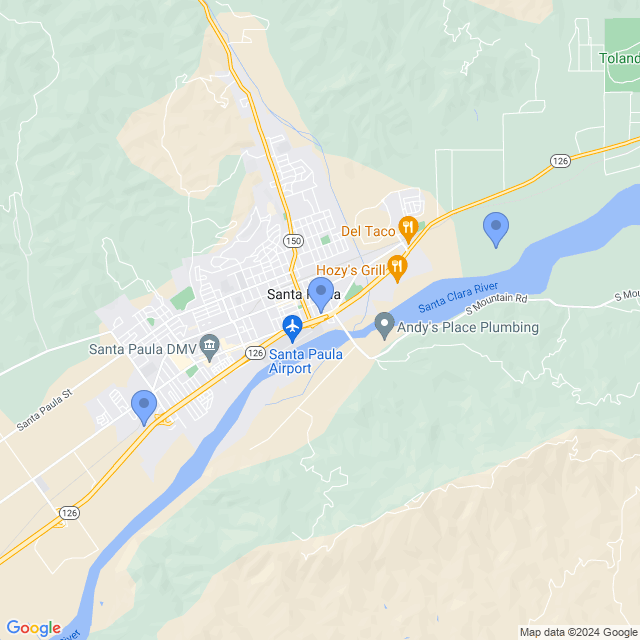 Map of veterinarians in Santa Paula, CA