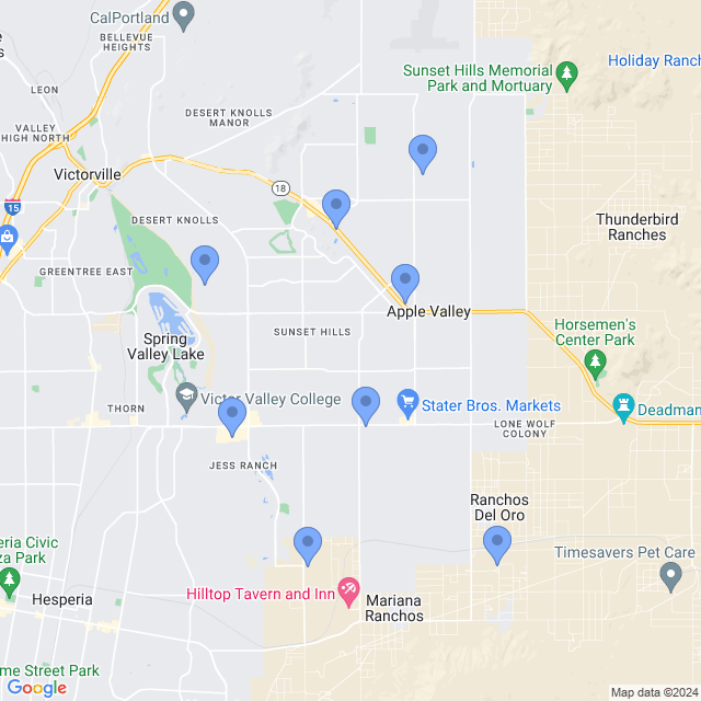 Map of veterinarians in Apple Valley, CA