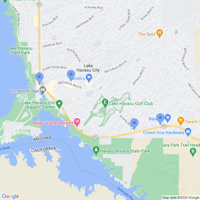 Map of veterinarians in Lake Havasu City, AZ