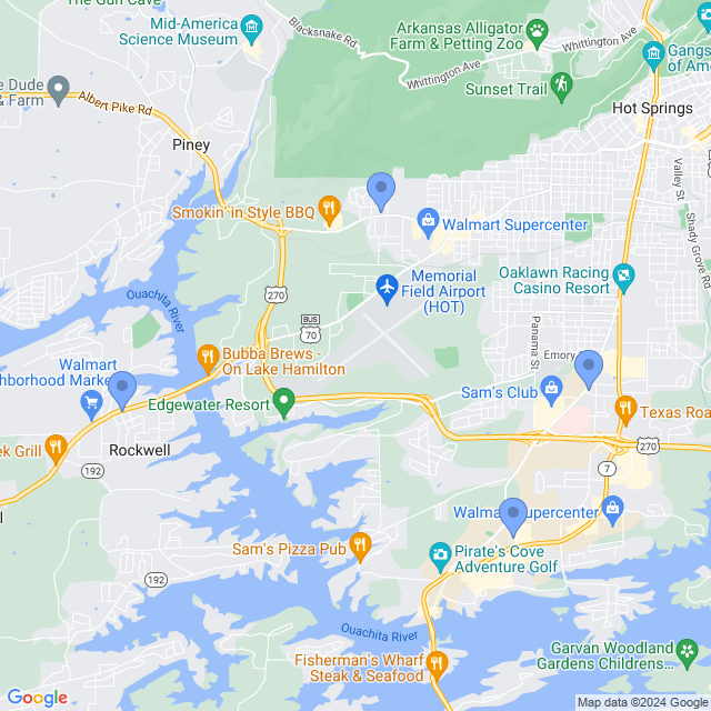 Map of veterinarians in Hot Springs, AR