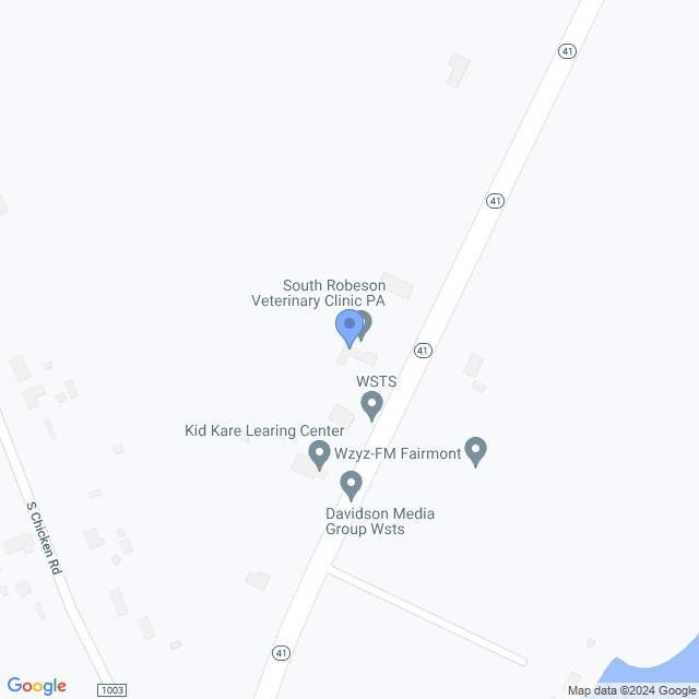 Map of veterinarians in Fairmont, NC