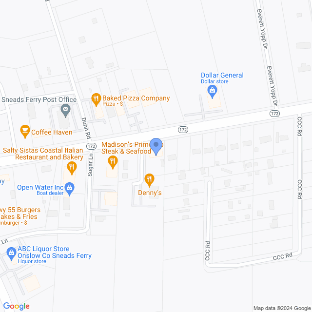 Map of veterinarians in Sneads Ferry, NC