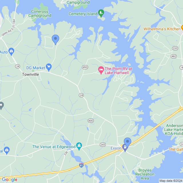 Map of veterinarians in Townville, SC