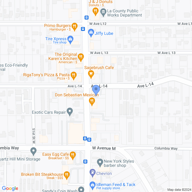 Map of veterinarians in Quartz Hill, CA