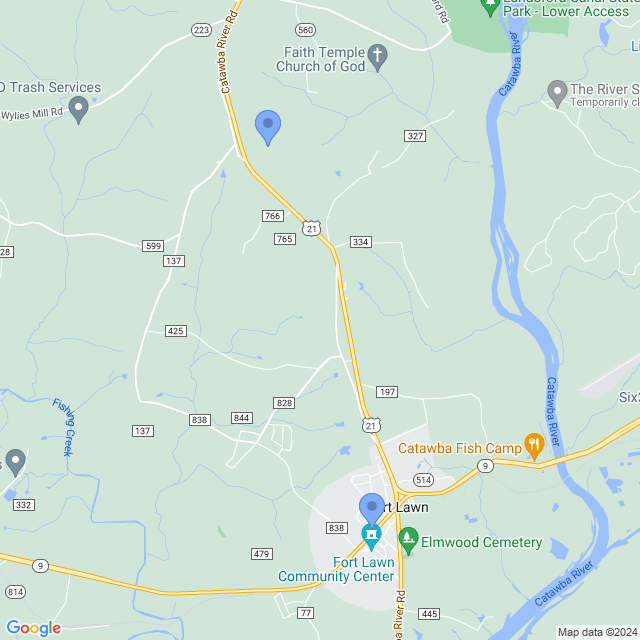 Map of veterinarians in Fort Lawn, SC