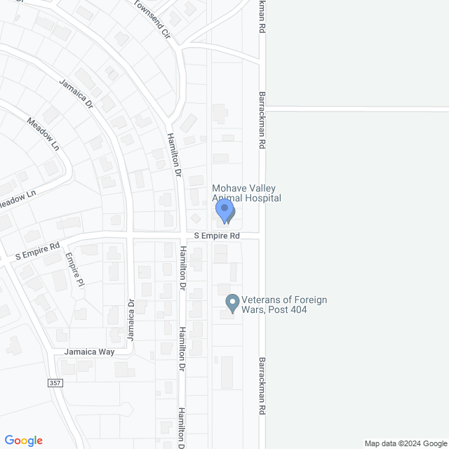 Map of veterinarians in Mohave Valley, AZ
