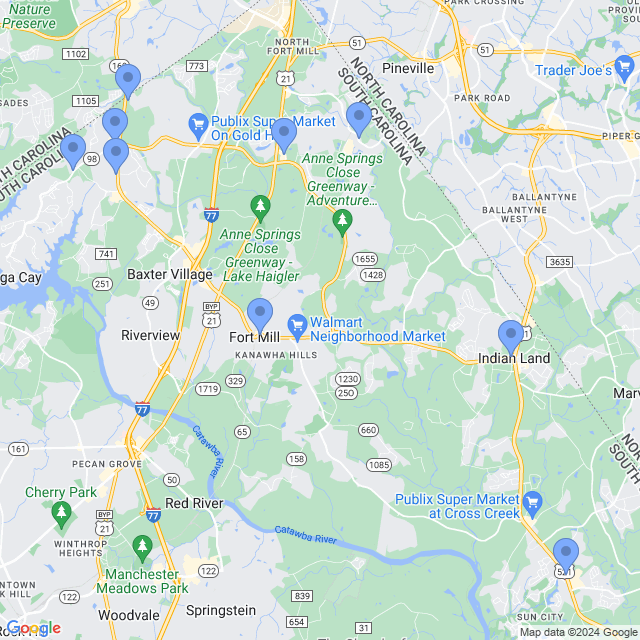 Map of veterinarians in Fort Mill, SC