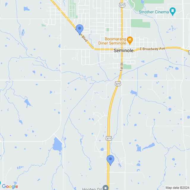 Map of veterinarians in Seminole, OK