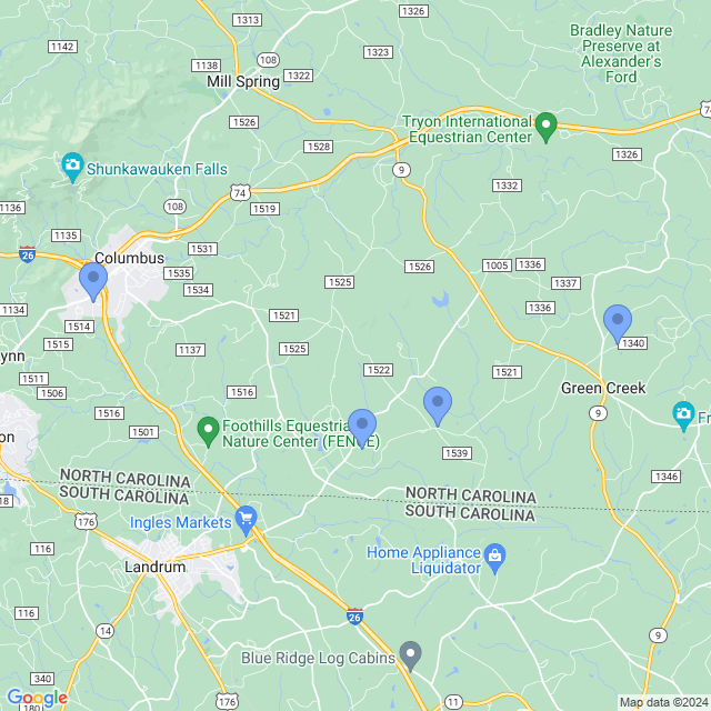 Map of veterinarians in Columbus, NC
