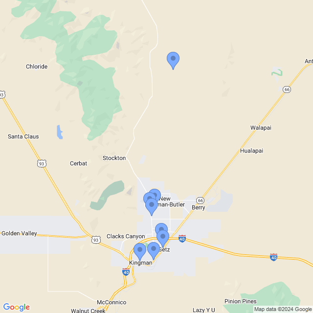 Map of veterinarians in Kingman, AZ