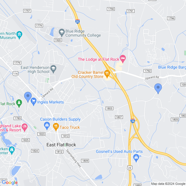 Map of veterinarians in Flat Rock, NC