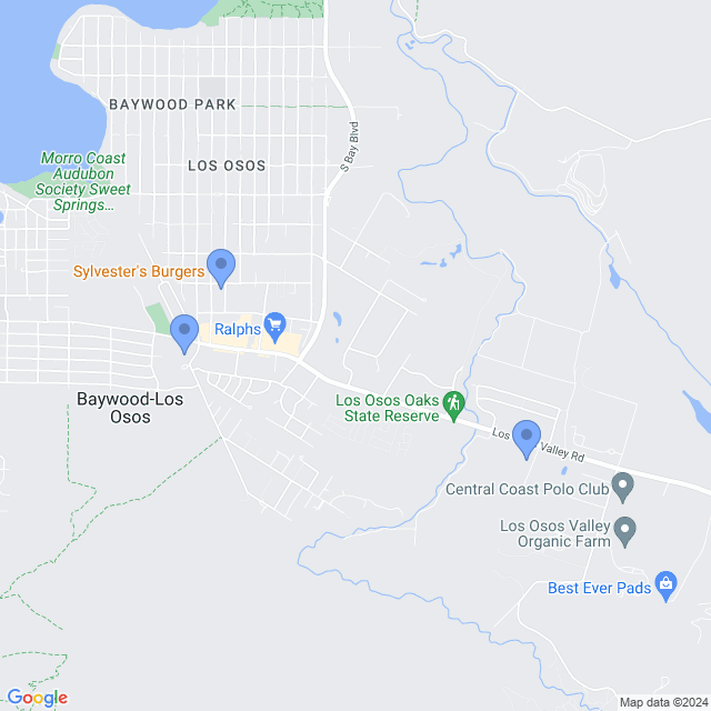 Map of veterinarians in Los Osos, CA