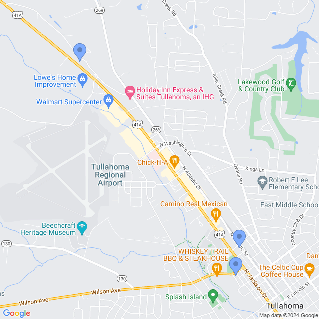 Map of veterinarians in Tullahoma, TN