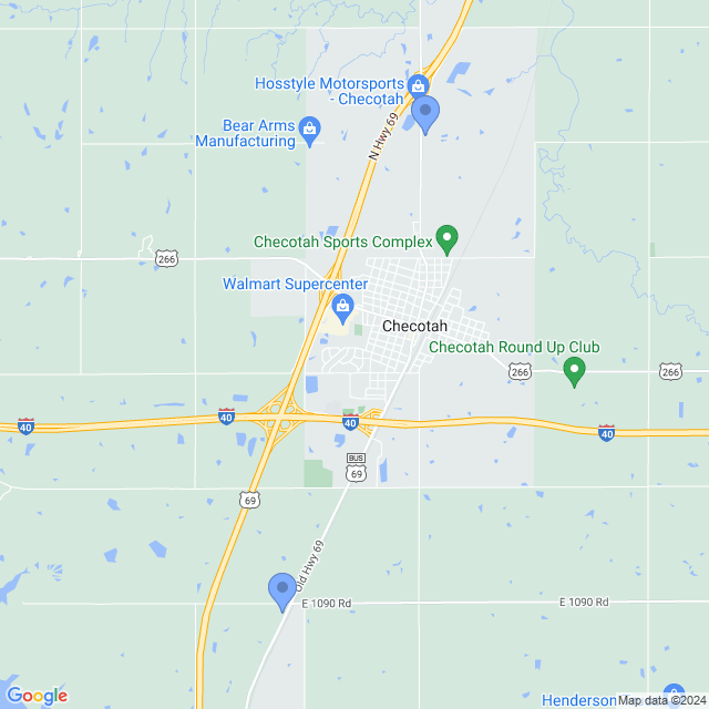 Map of veterinarians in Checotah, OK