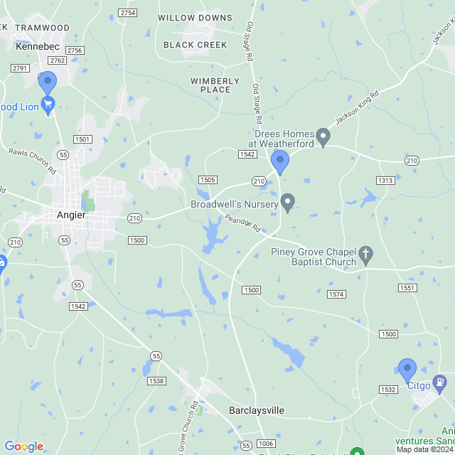 Map of veterinarians in Angier, NC