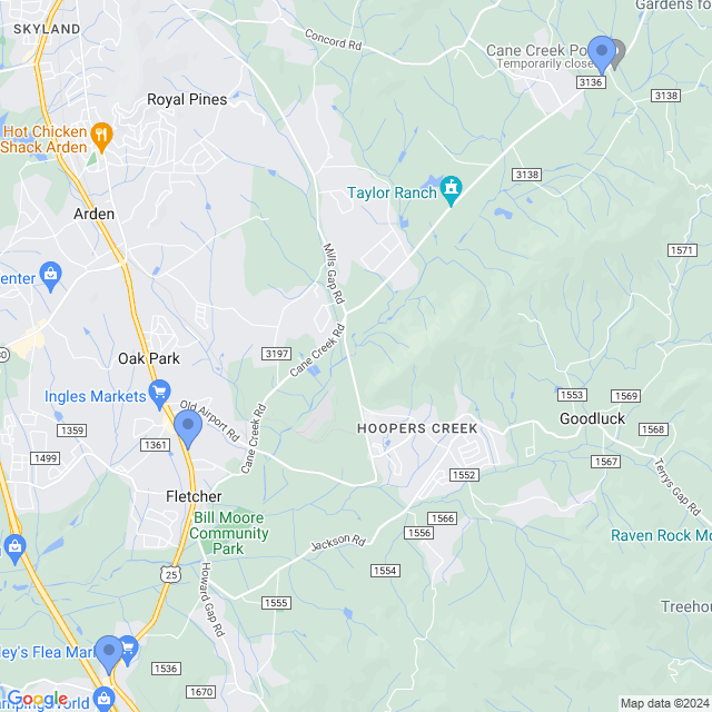 Map of veterinarians in Fletcher, NC