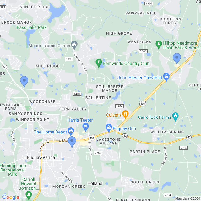 Map of veterinarians in Fuquay Varina, NC