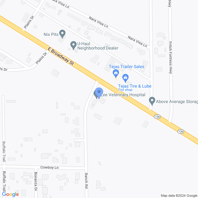 Map of veterinarians in Fritch, TX