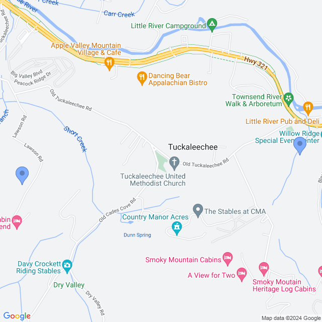 Map of veterinarians in Townsend, TN