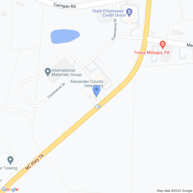 Map of veterinarians in Taylorsville, NC