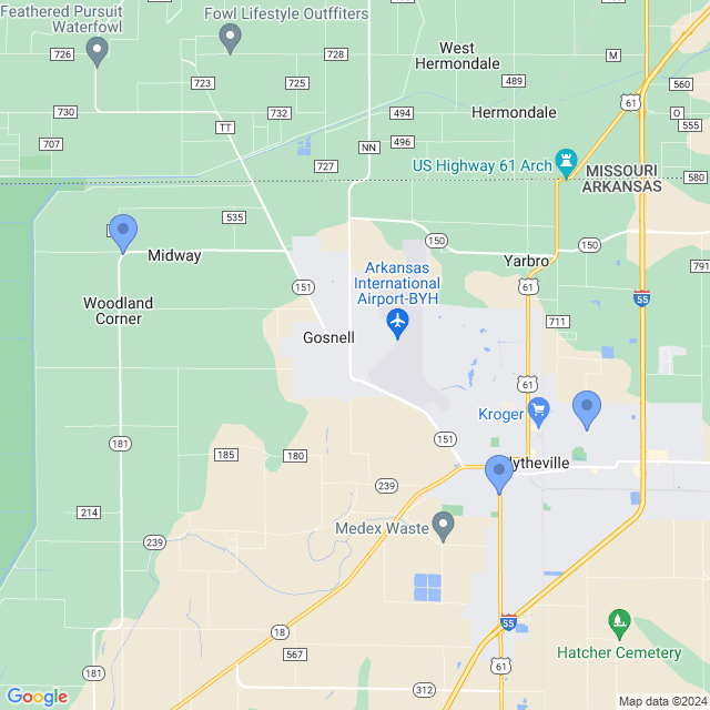 Map of veterinarians in Blytheville, AR
