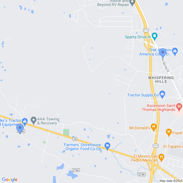 Map of veterinarians in Sparta, TN