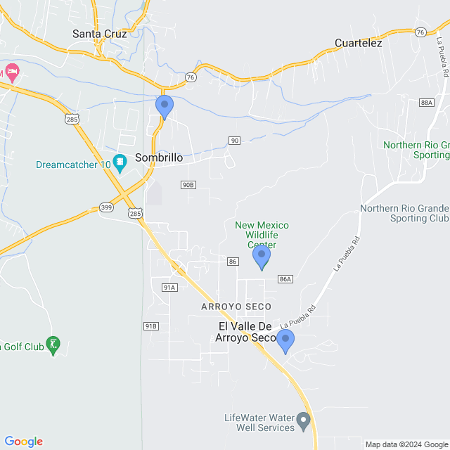 Map of veterinarians in Espanola, NM