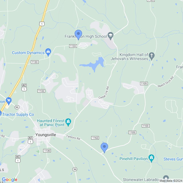 Map of veterinarians in Youngsville, NC