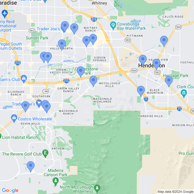 Map of veterinarians in Henderson, NV