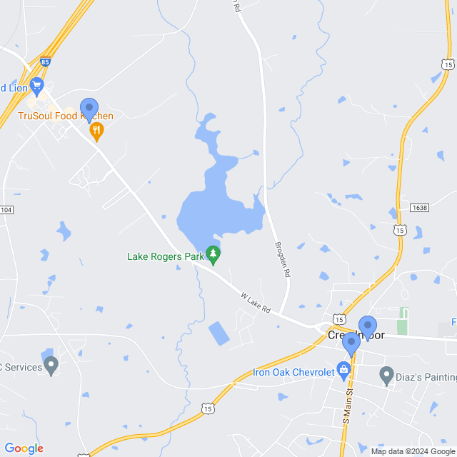 Map of veterinarians in Creedmoor, NC