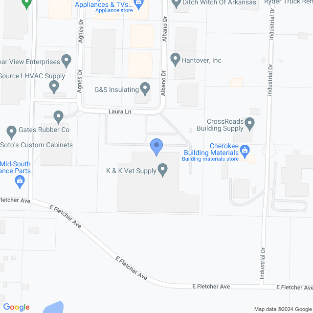 Map of veterinarians in Tontitown, AR