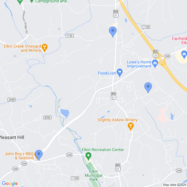 Map of veterinarians in Elkin, NC