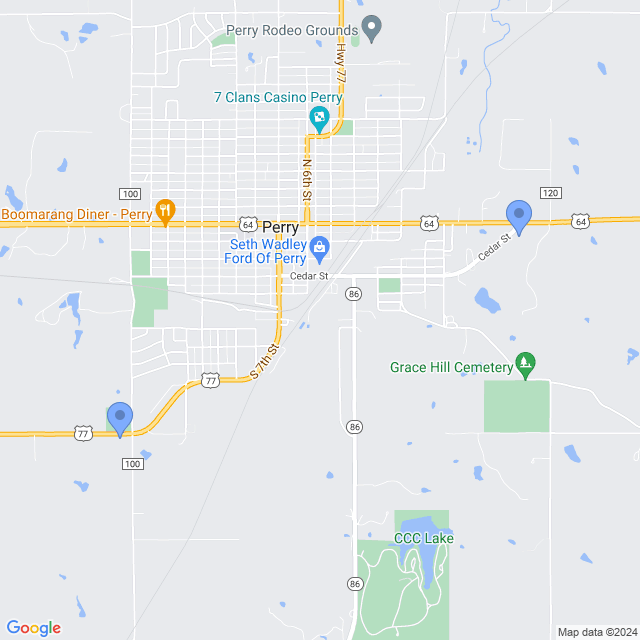 Map of veterinarians in Perry, OK