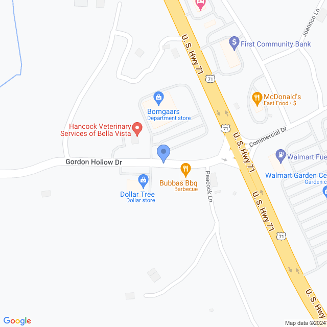 Map of veterinarians in Pineville, MO